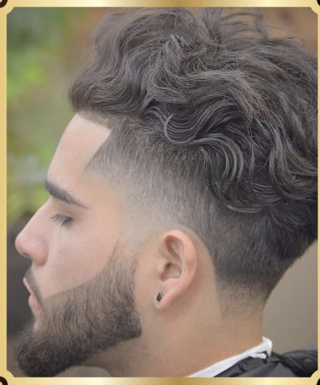 Curly fade haircut